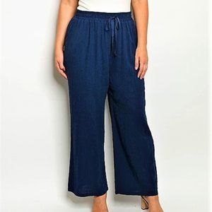 Plus Size Wide Leg Casual Pants